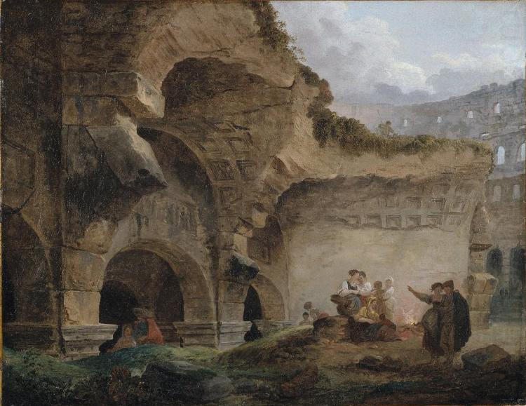 Hubert Robert Washerwomen in the Ruins of the Colosseum china oil painting image